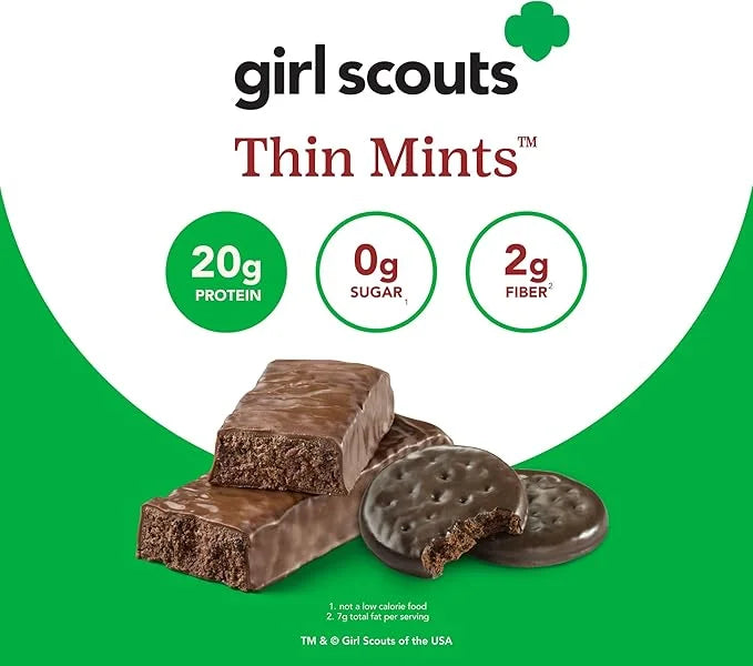 think! Protein Bars, High Protein Snacks, Gluten Free, Kosher Friendly, Girl Scouts Thin Mint, Nutrition Bars, 2.1 Oz per ...