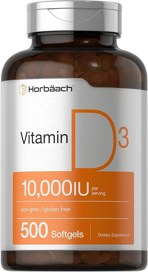 Horbäach Vitamin D3 10000 IU 500 Softgels 250mcg |