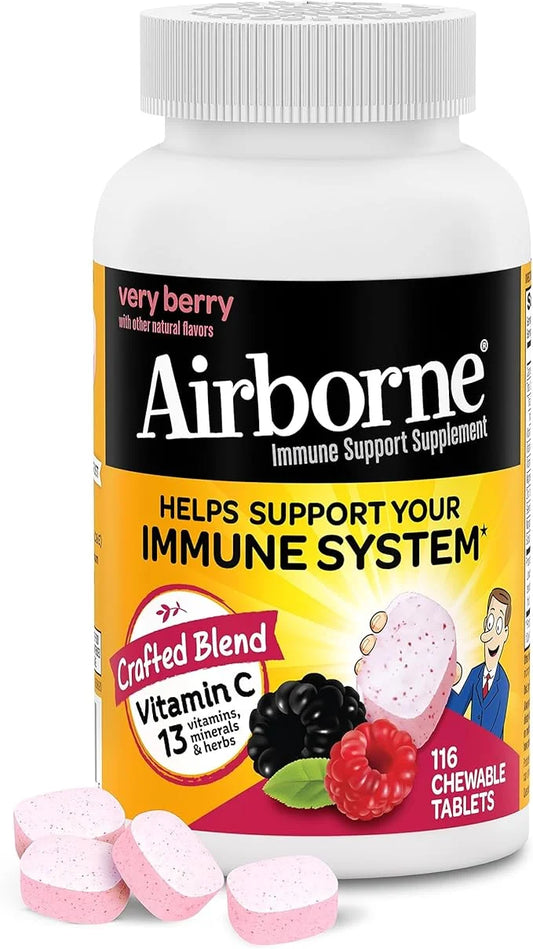 Airborne 1000mg Vitamin C with Zinc, 116 Chewable