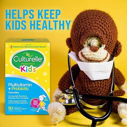 Culturelle Kids Complete Chewable Multivitamin + Probiotic For Kids, Ages 3+, 50 Count, Digestive Health, Oral Health & Im...