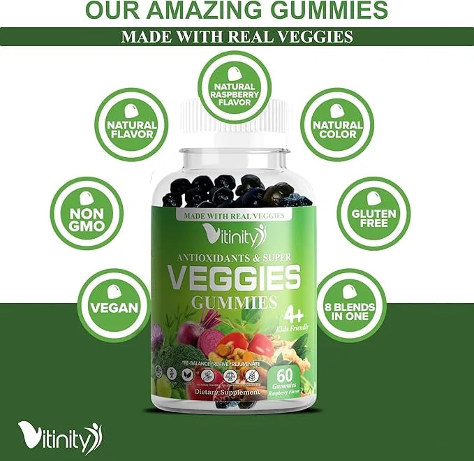 Made with Real Super Veggies Delicious Kids(60 Chews),30 Chews),30 Veggies,Herbs,Fruit (30 Day