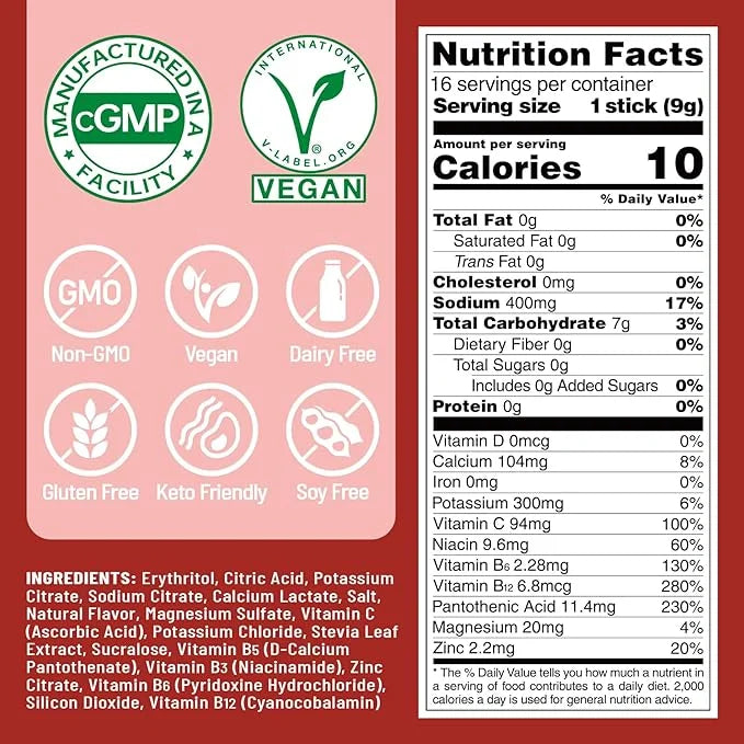 Venture Pal Sugar Free Electrolyte Powder Packets - Liquid Daily IV Drink Mix for Rapid Hydration & Party Recovery | 5 Vit...