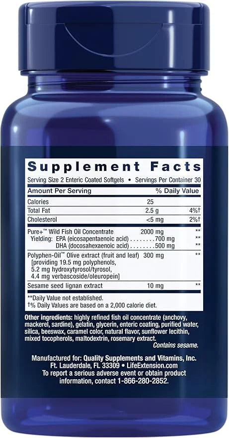 Life Extension Super Omega-3 EPA/DHA Fish 60 Softgels