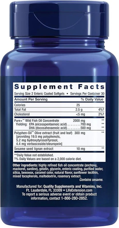 Life Extension Super Omega-3 EPA/DHA Fish 60 Softgels