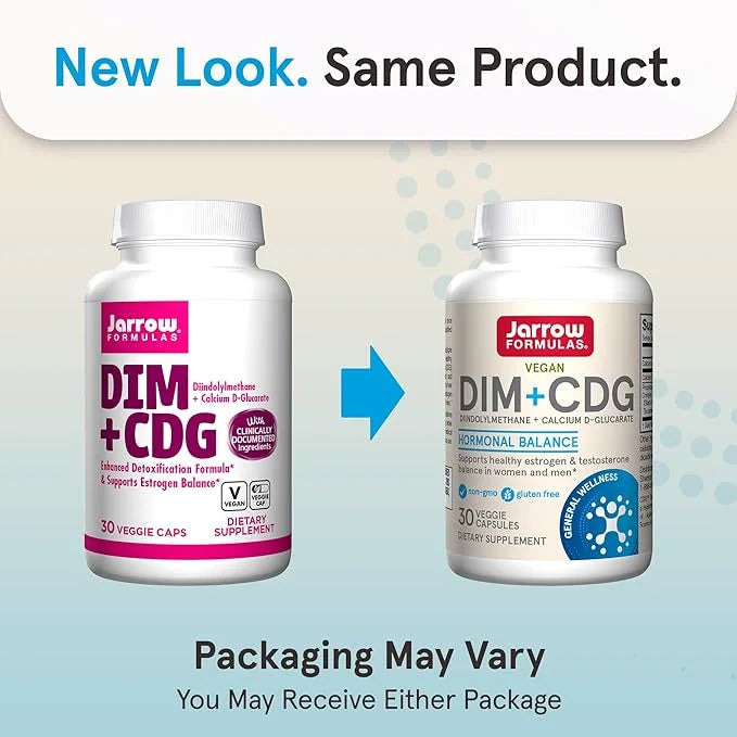 Jarrow Formulas® DIM + CDG, Dietary Supplement, Liver Detox Support for Healthy Hormone Regulation and General Wellness, 3...