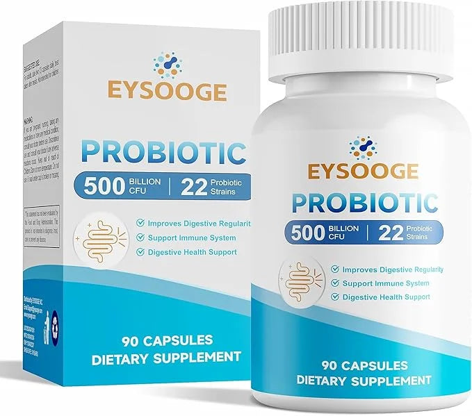 Probiotics for Women and Men, 500 Billion CFU, 22 Strains + Organic Prebiotics, Daily Probiotics for Digestive, Immune, & ...