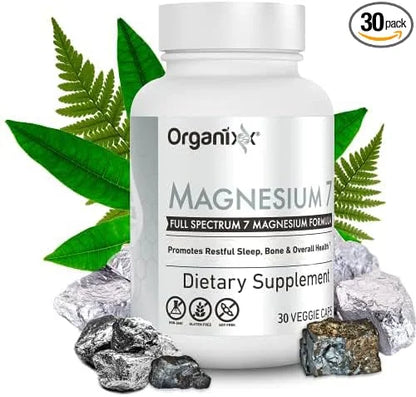 Organixx Magnesium Supplement, Natural Magnesium Capsules B6 and (30 Count)