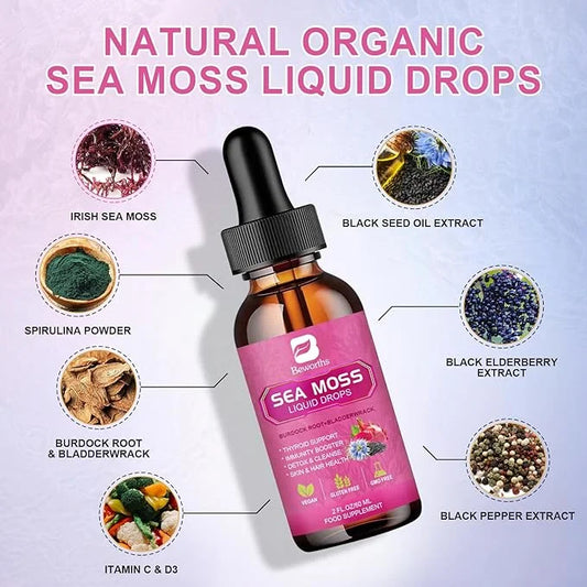 3000mg Sea Moss Liquid Drops D3, 6X 6X Stronger