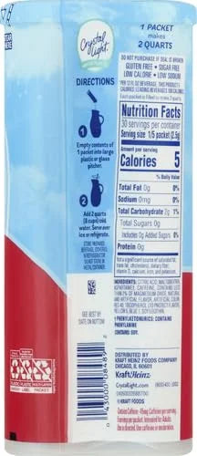 Crystal Light Sugar-Free Energy Wild Strawberry Low Calories Powdered Drink Mix 6 Count Pitcher Packets - Product Image