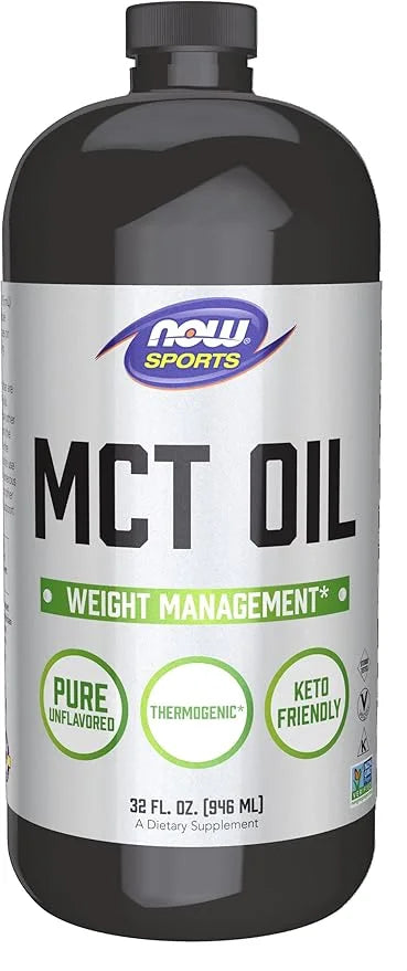 NOW Foods Sports Nutrition, MCT (Medium-chain triglycerides) Oil 14 g, Weight Management, Liquid, 32-Ounce - Product Image