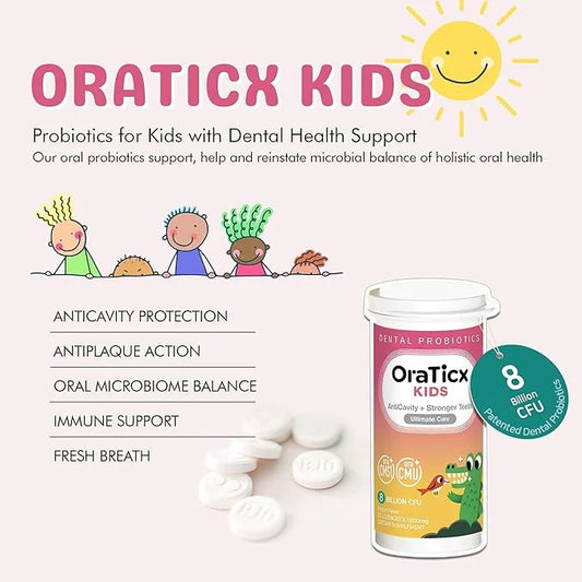 Kids Dental Probiotics for Anti-Cavity + Healthy Teeth and Gums, 8 Billion CFU Probiotics for Oral Health, Sugar Free Yogu...