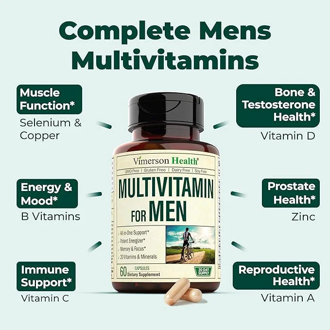 Multivitamin for Men - Daily Mens Multivitamins & Multiminerals with Vitamin A, C, D, E, B12, Zinc & More Essential Vitami...