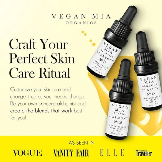 USDA Organic Concentrated Elixirs Mini Discovery Kit Skincare Face Oil: Clarity Brightening & Balancing, Strength Antioxid...