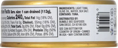 Bumble Bee Prime Tonno Tuna In Olive Oil, 5 oz Can (Pack of 3) - Premium Wild Caught Yellowfin Ahi Tuna - 28g Protein Per ...