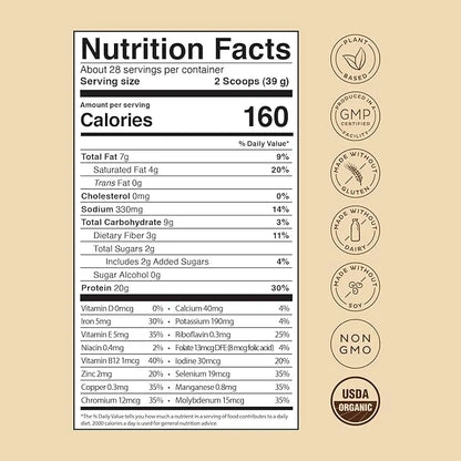 KOS Vegan Protein Powder Erythritol Free, Chocolate 28 Servings