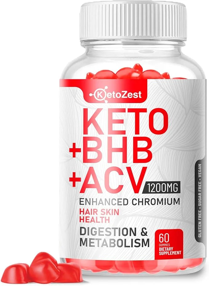 Organic Keto ACV BHB Gummies - Apple Cider Vinegar with The Mother Supplement - Vitamin D3 Zinc Beetroot Pomegranate Chrom...