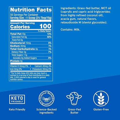 Bulletproof French Vanilla Creamer, 29.6 Ounces, Keto Coffee Creamer with MCT Oil and Grass-Fed Butter, Value Offering, Pa...