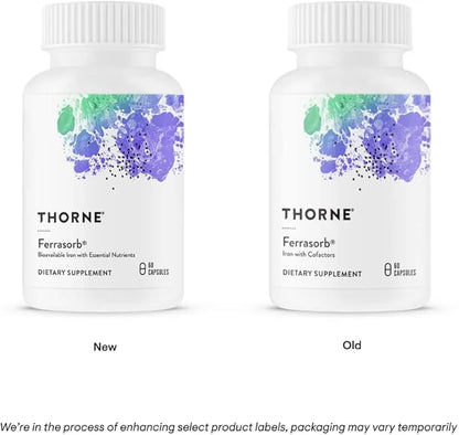 THORNE Ferrasorb - 36 mg Iron 60 Capsules