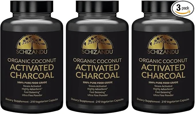 Activated Coconut Charcoal Capsules- Supports Health - Vegan, Organic, Non-GMO, No Additives - X-Large Bottle 210 Count - ...