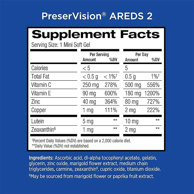 PreserVision AREDS 2 Eye Vitamin & 60 Minigels