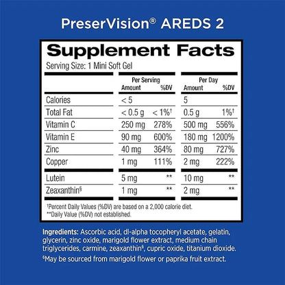 PreserVision AREDS 2 Eye Vitamin & 60 Minigels