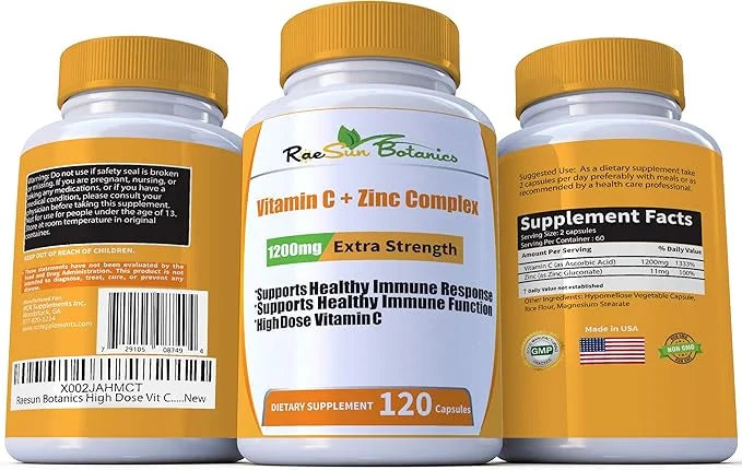 RaeSun Botanics High Dose Vitamin C 120 Capsule 2 Month