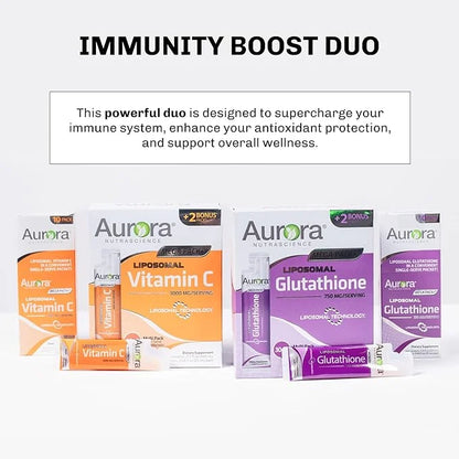 Aurora Nutrascience Mega-Liposomal Liquid Glutathione, Immune System Support, Antioxidant, 750 mg per Serving, 32 Packets,...