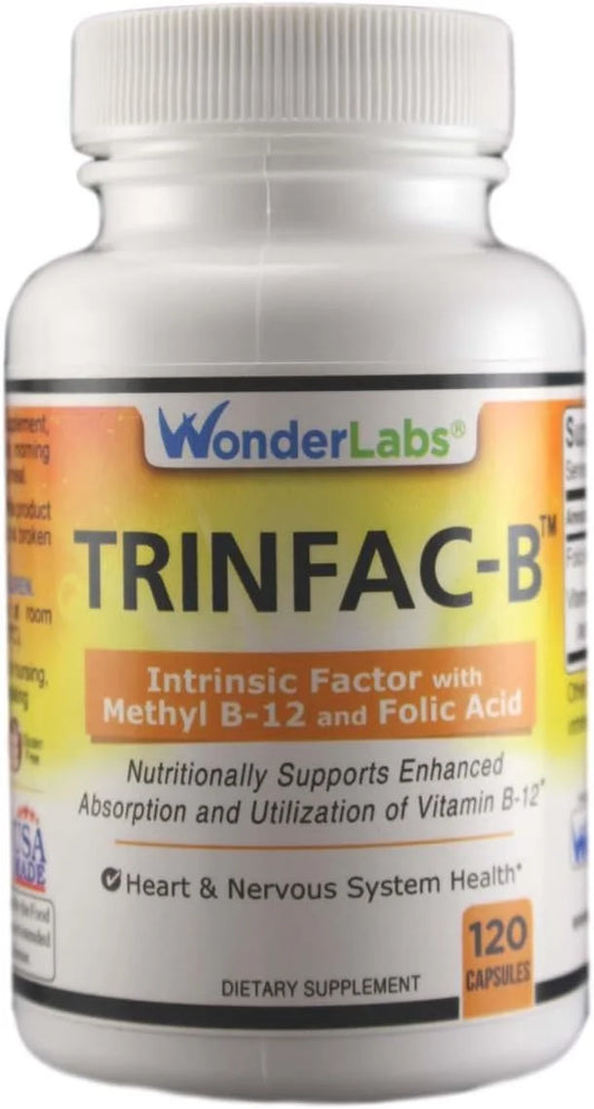 Intrinsic Factor with Folic Acid and Vitamin B-12 1000mcg - 120 Capsules - Product Image