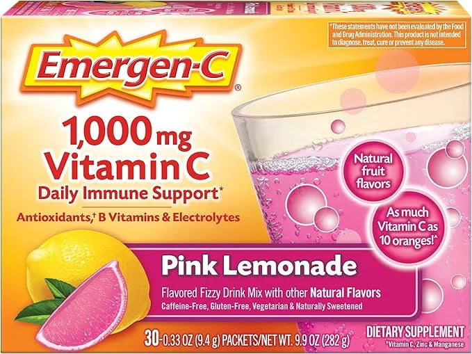 Emergen-C 1000mg Vitamin C Powder, with Antioxidants, B Vitamins and Electrolytes, Immunity Supplements for Immune Support...
