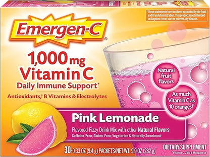 Emergen-C 1000mg Vitamin C Powder, with Antioxidants, B Vitamins and Electrolytes, Immunity Supplements for Immune Support...