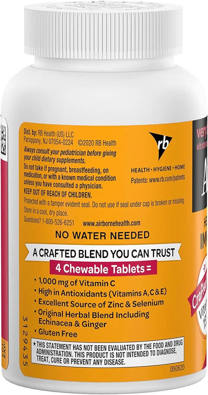Airborne 1000mg Vitamin C Chewable Tablets 96 Chewable