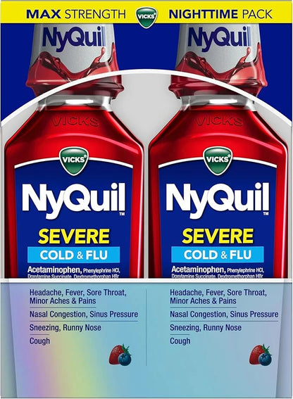 Vicks NyQuil SEVERE Cold, Flu, and 2x12 fl