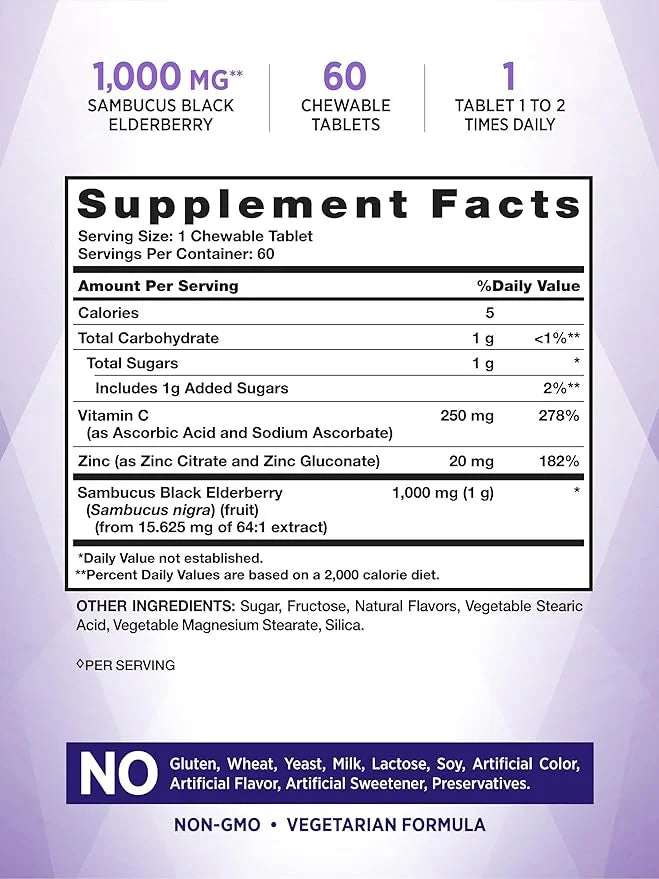 Black Elderberry Immune Complex 60 Chewable