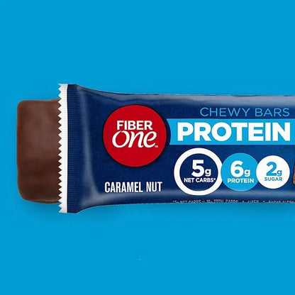 Fiber One Chewy Protein Bars, Caramel Nut, Protein Snacks, 1.17 oz, 5 ct - Product Image