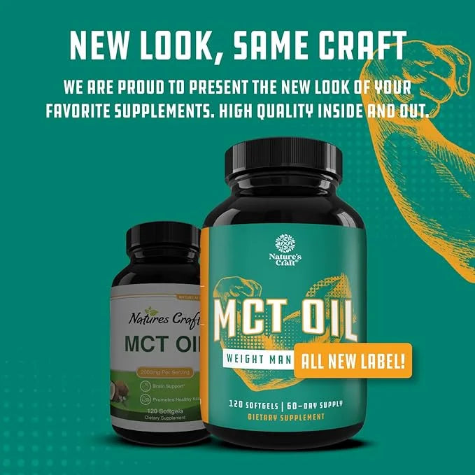 C8 MCT Oil Softgels - Medium Chain Triglycerids MCT Coconut Oil Supplement with Caprylic/Capric Triglycerides for Body Scu...