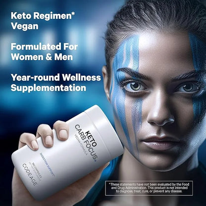 Codeage Keto Carb, White Kidney Bean, Green Tea & Cinnamon Bark Supplement, Triple Action Keto Cheat Vegan Pills, Ketogeni...