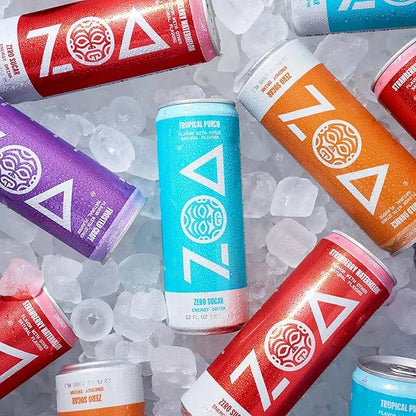 ZOA Zero Sugar Energy Drinks, Cherry Limeade - Sugar Free with Electrolytes, Healthy Vitamin C, Amino Acids, Essential B-V...