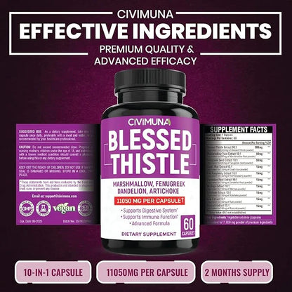 (2 Packs) Organic Blessed Thistle Capsules 11050mg 4 Months