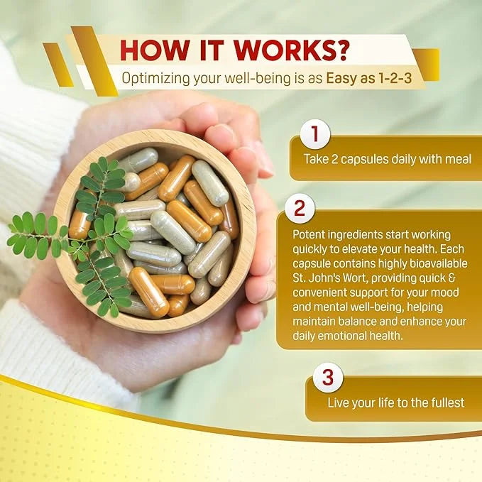 St. John's Wort 15000mg Ashwagandha 6000mg 2000mg Chamomile 500mg -