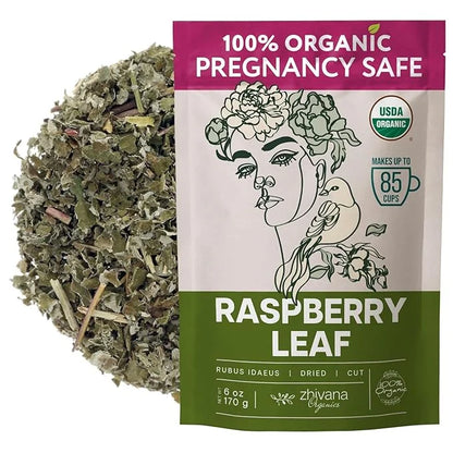Organic Red Raspberry Leaf Tea – Wild Raspberry Tea for for Pregnancy, Healthy Cycle, Menstrual Cramps – 6oz - Product Image