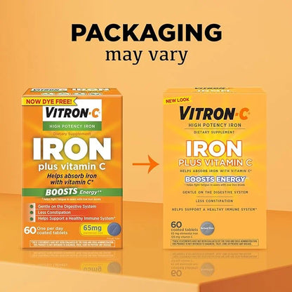 Vitron-C Iron Supplement, Once Daily, High 60 Count, 2 Pack