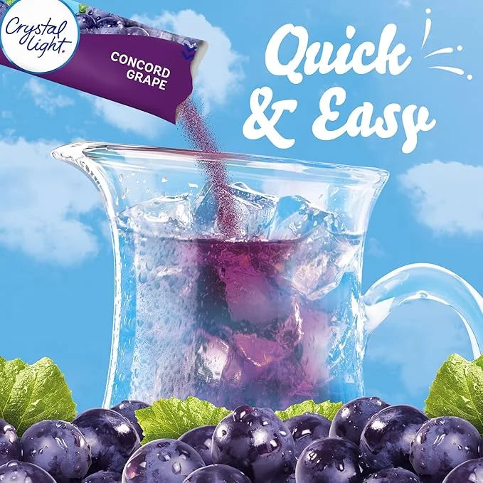Crystal Light Sugar-Free Concord Grape Low Calories Powdered Drink Mix 6 Count Pitcher Packets (Pack of 4) - Product Image
