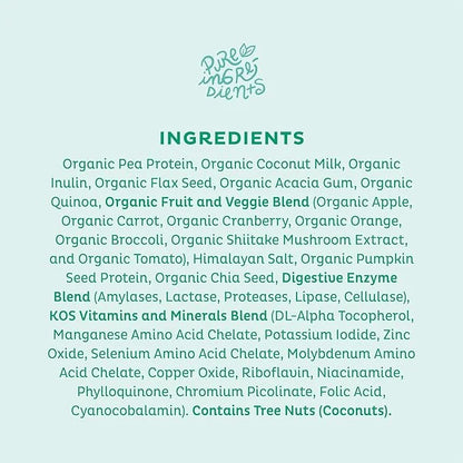 KOS Vegan Protein Powder, Unflavored & Unsweetened 28 Servings