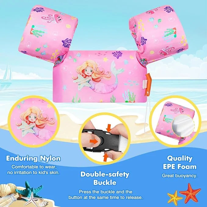 Moko Toddler Swim Vest for Kids, 20-50 lbs/22-66 lbs Clearance Swim Arm Band Cartoon Swimming Wings Pool Float Vests Sleev...