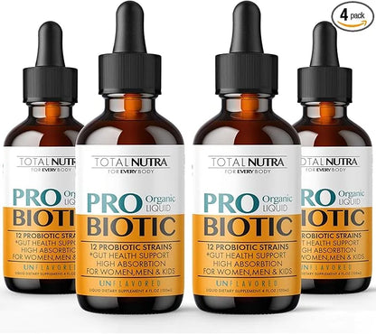 Liquid Probiotic for Women, Men, Kids, (4 Pack)
