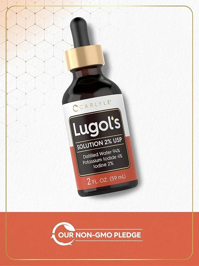 Carlyle Lugols Iodine 2 Percent 2 fl oz | Potassium Iodide and Iodine Solution 2% Liquid Drops - Product Image