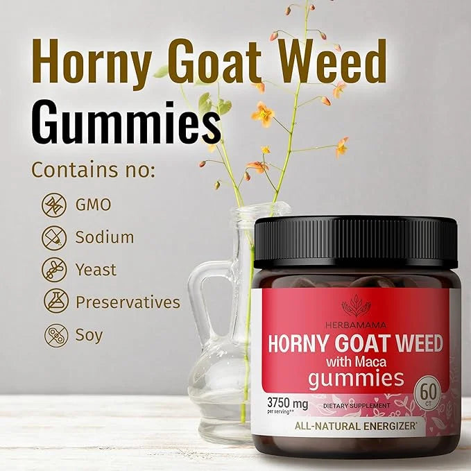 HERBAMAMA Horny Goat Weed Gummies 60 Vegan