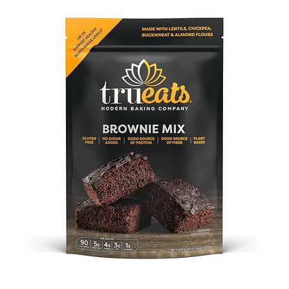 TruEats Brownie Mix: Diabetic Friendly, Protein & Fiber Rich, Low Glycemic & Gluten Free, No Sugar Added, Vegan Friendly, ...