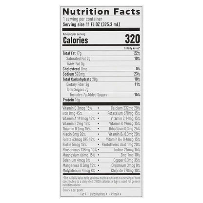 100% Plant-Based Meal Replacement Nutritional Protein 16g Pea 26 Vitamins 11Fl Oz 12)