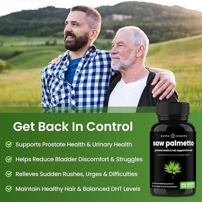 Saw Palmetto Supplement for Prostate Health 600mg Complex 120 Capsules